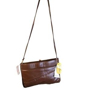 NWT Kaufmann's Vintage Dark Brown Genuine Leather Shoulder/Sling Bag